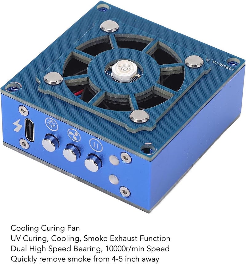 Fockety Fume Extractor, 3 Speeds Battery Powered Smoke Extractor Fan Curing Cooling Smoke Exhaust Solder Smoke Absorber Remover for DIY Working, Soldering - Image 2